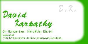david karpathy business card